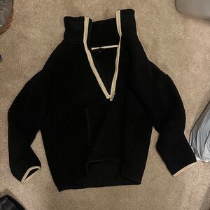 J.Crew Black and Cream Women's pullover